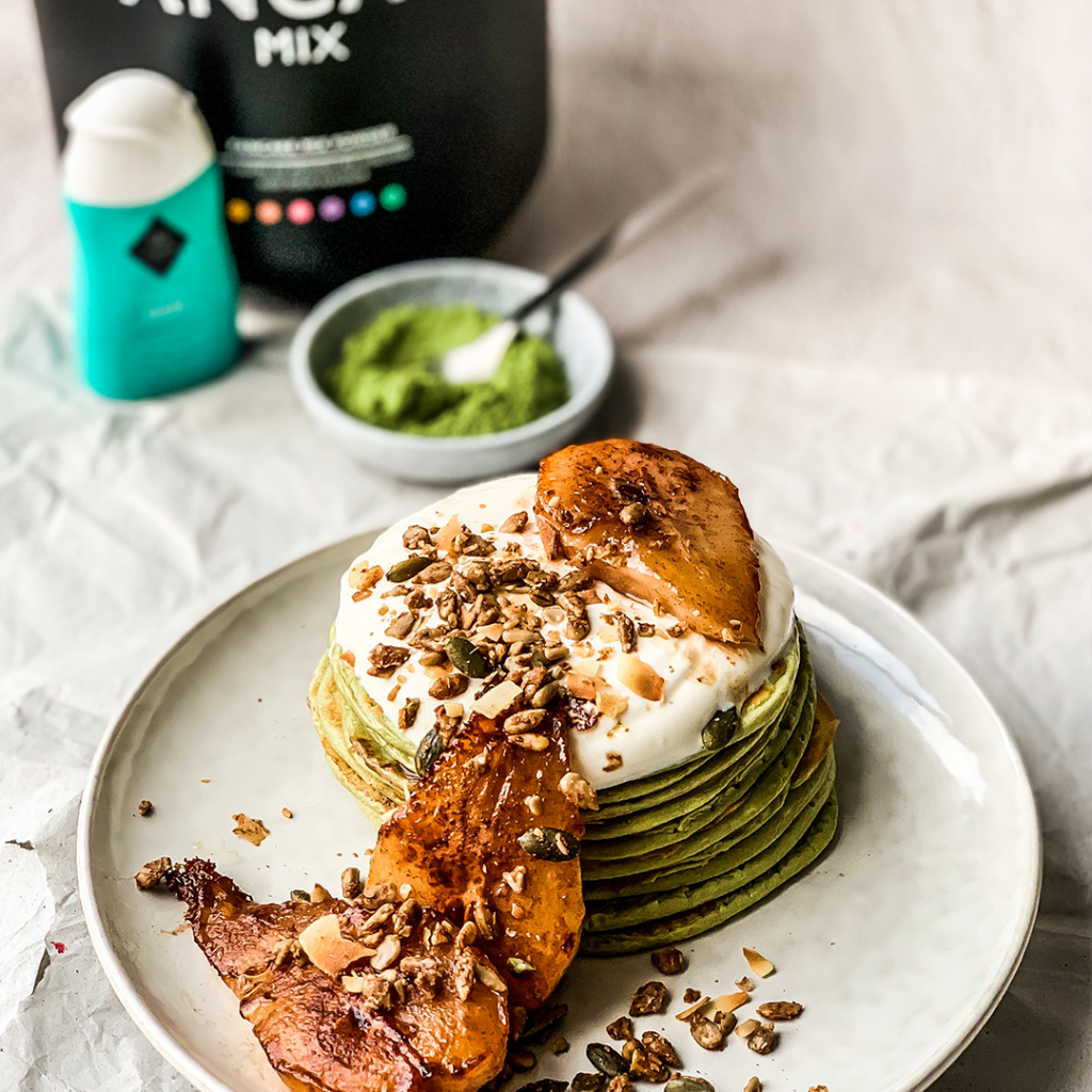 Matcha_pear_pancakes