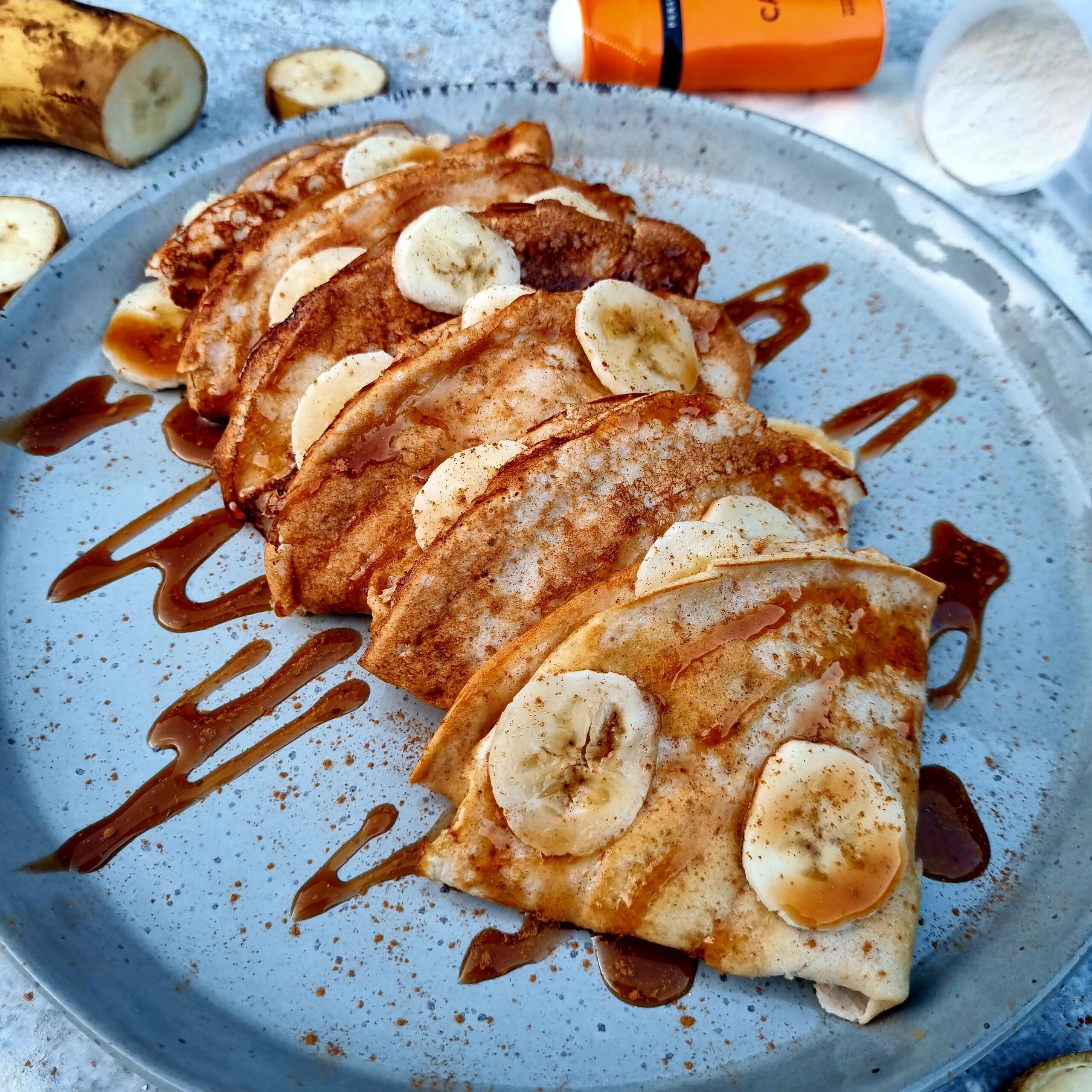 caramel flensjes met banaan